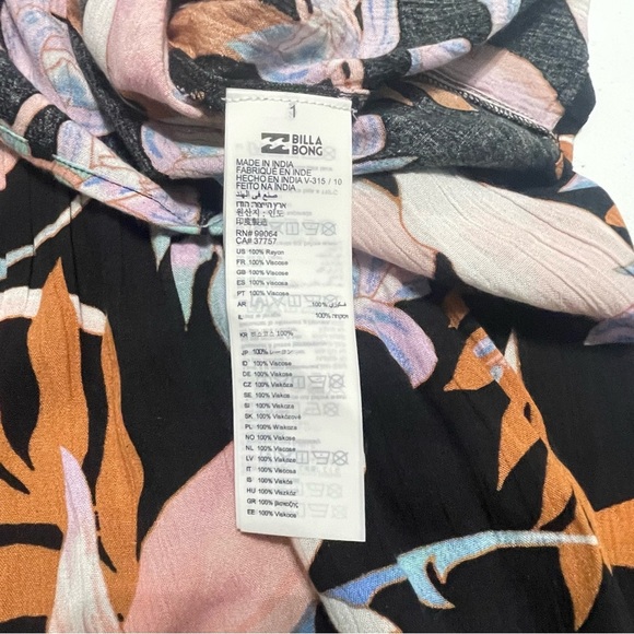 Billabong Twist It Knot Front MIDI Dress Tropical Hawaii XS - Picture 9 of 12